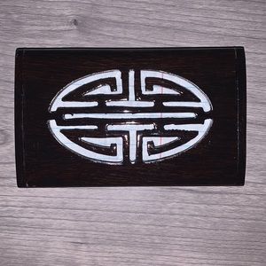 Wooden Desk to Pocket Convertible Business Card Holder: Deep Brown